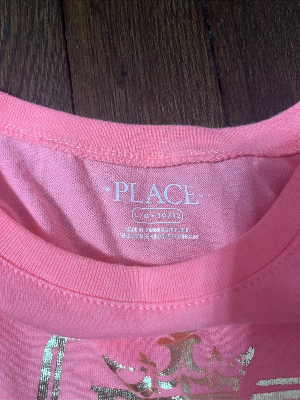 The Children's Place Bright Pink Short Sleeve Tee with Gold Foil Graphic